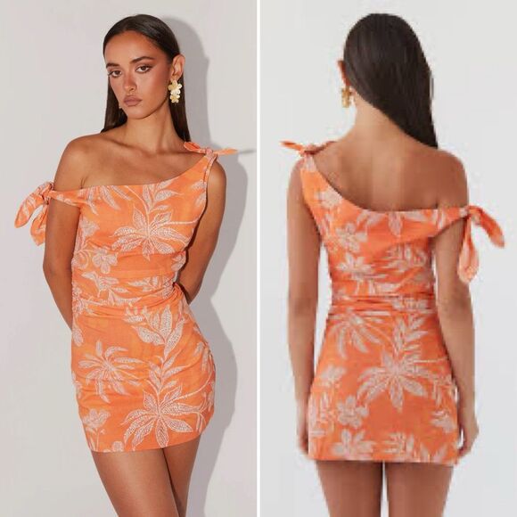 Peppermayo Orange Floral Mini Dress - Picture 2 of 8